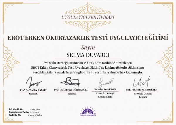 Mesleki eğitim sertifikası